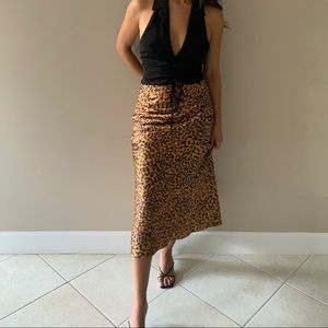 Leopard print C/MEO Collective MIDI Skirt